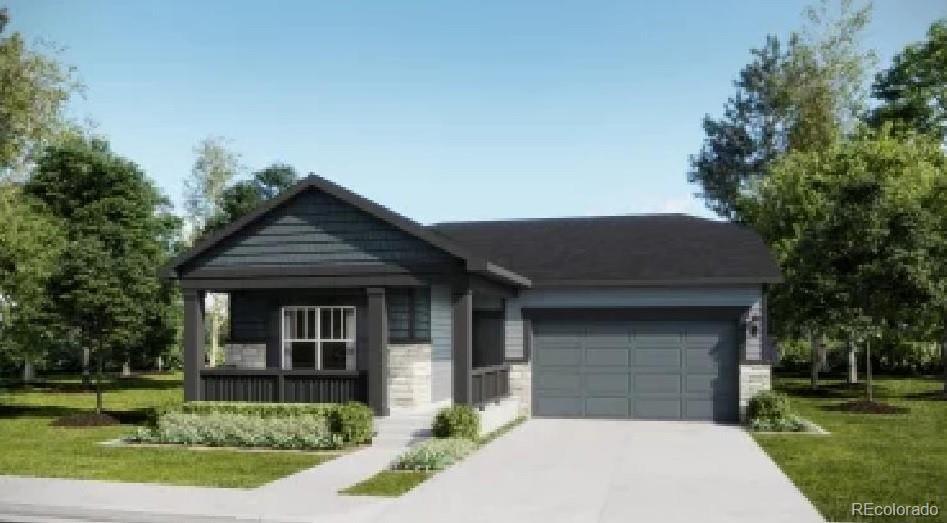 front view of a house with a yard