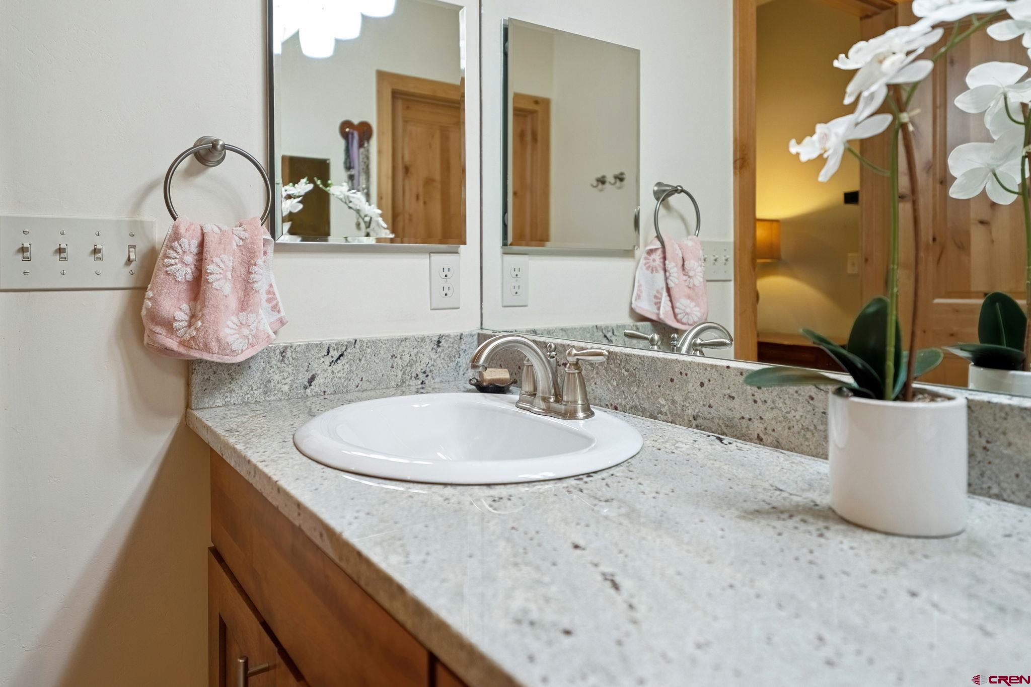 67 Mountain Stream Court Durango, CO 81301 - Photo 26 of 35 a bathroom with a sink and a mirror