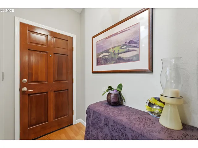 a bedroom with a bed and furniture