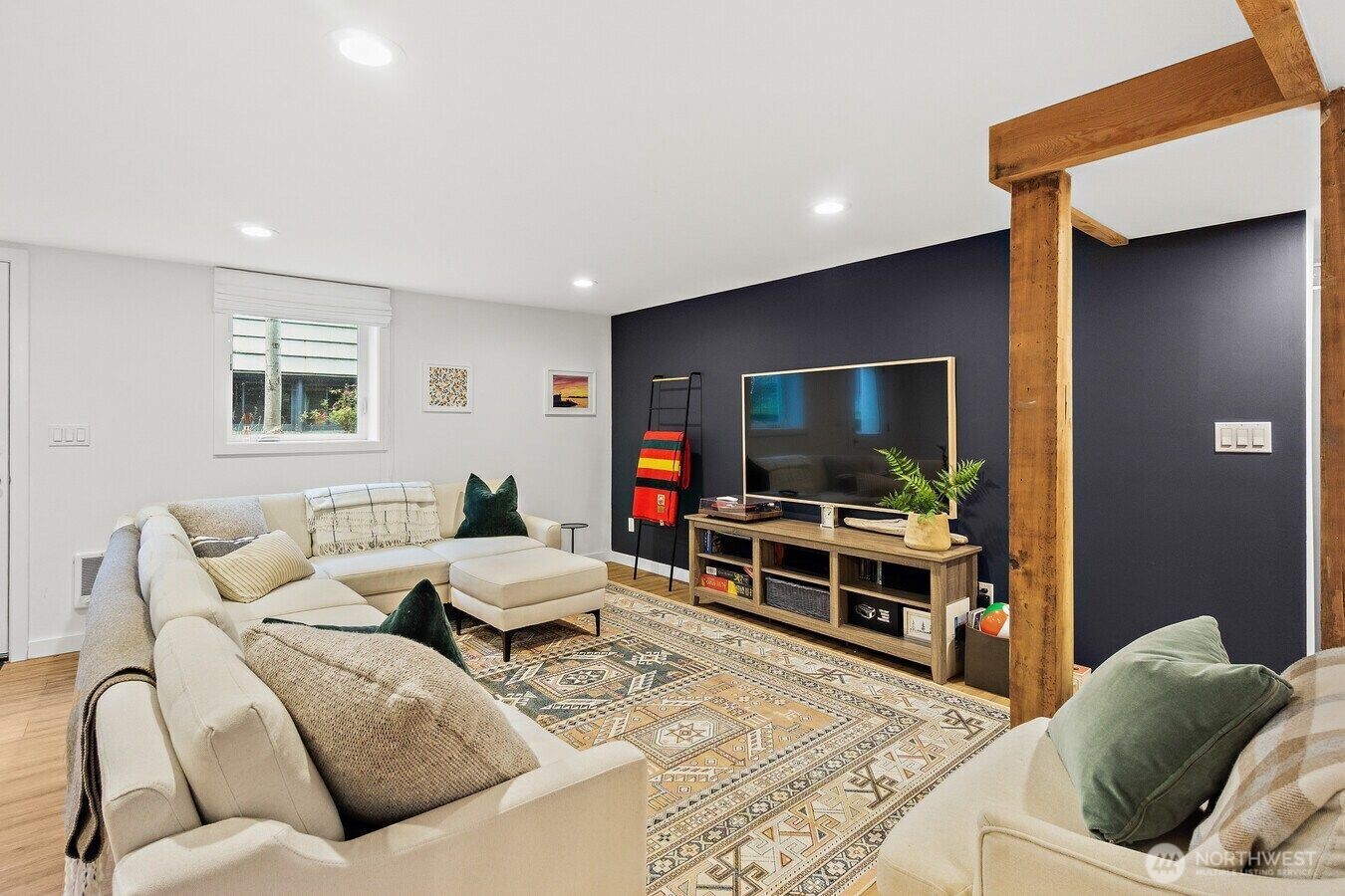 1114 North 77th Street Seattle, WA 98103 - Photo 22 of 30 a living room with furniture and a flat screen tv