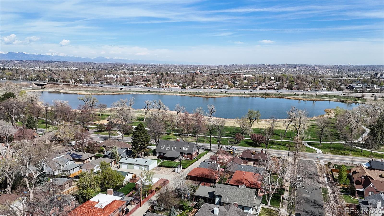 4169 Hooker Street Denver, CO 80211 - Photo 48 of 48 an aerial view of a house with a lake view