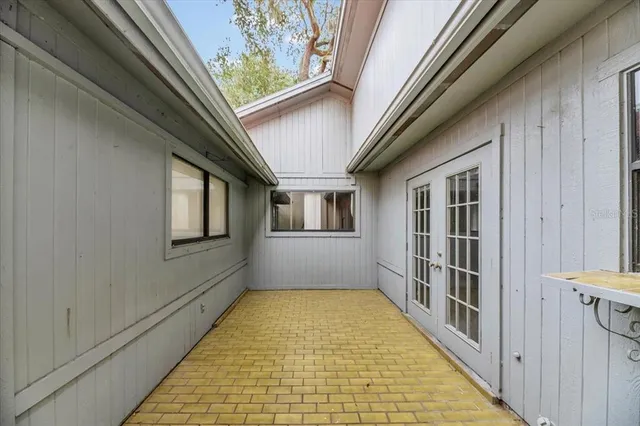 a view of backyard with green space