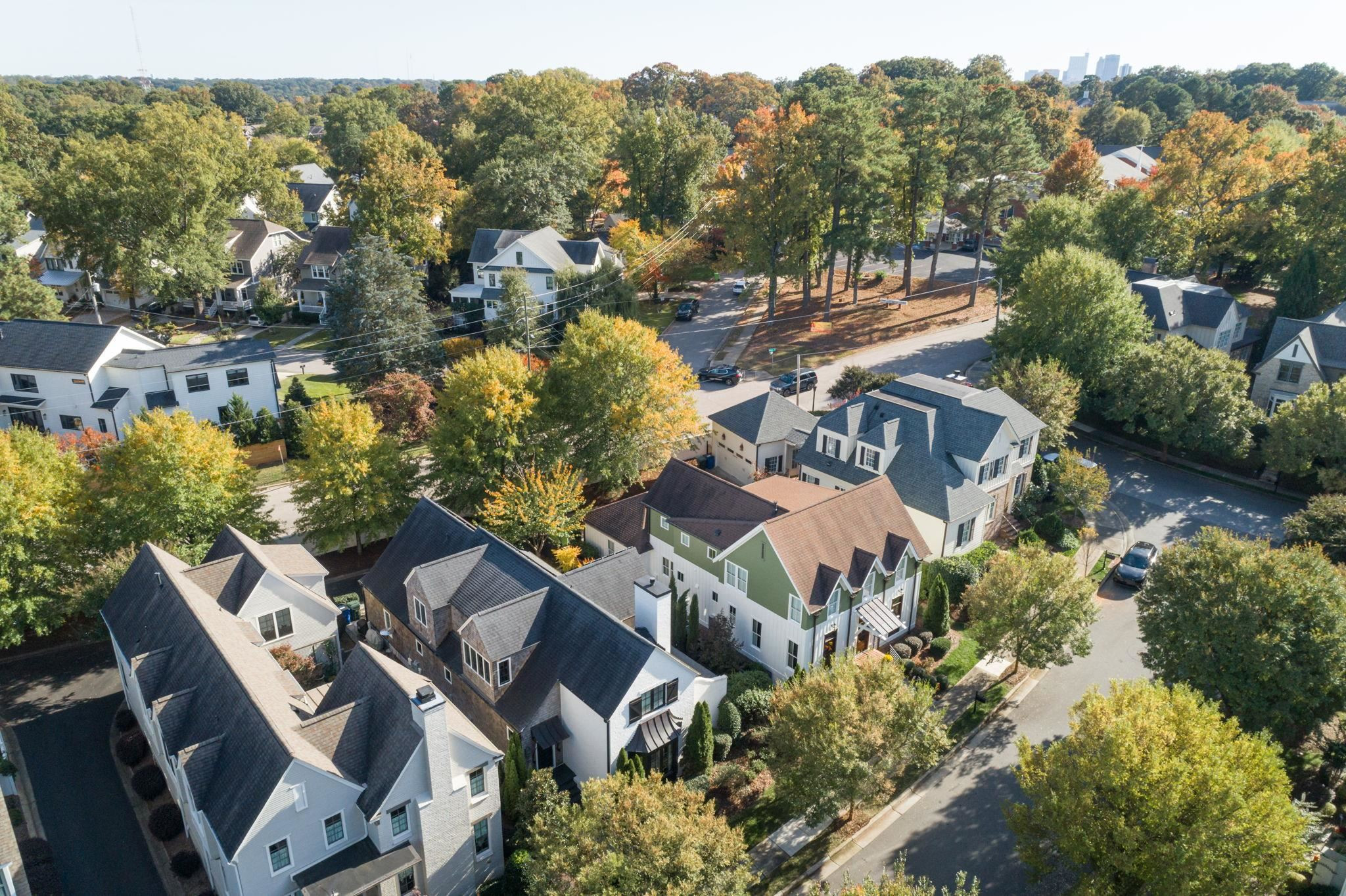 2008 Vinnings Place Raleigh, NC 27608 - Photo 51 of 55 an aerial view of a house with a yard