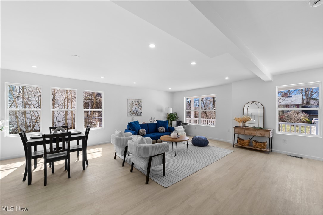 1527 Crest Road Cleveland Heights, OH 44121 - Photo 5 of 28 Living area with a wealth of natural light, light wood-type flooring, visible vents, and recessed lighting