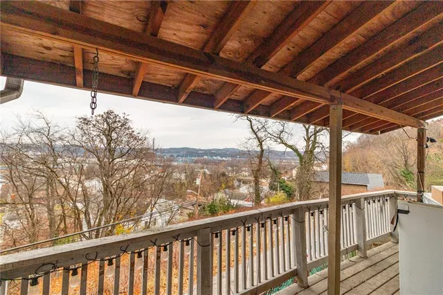 a view of a city from a balcony
