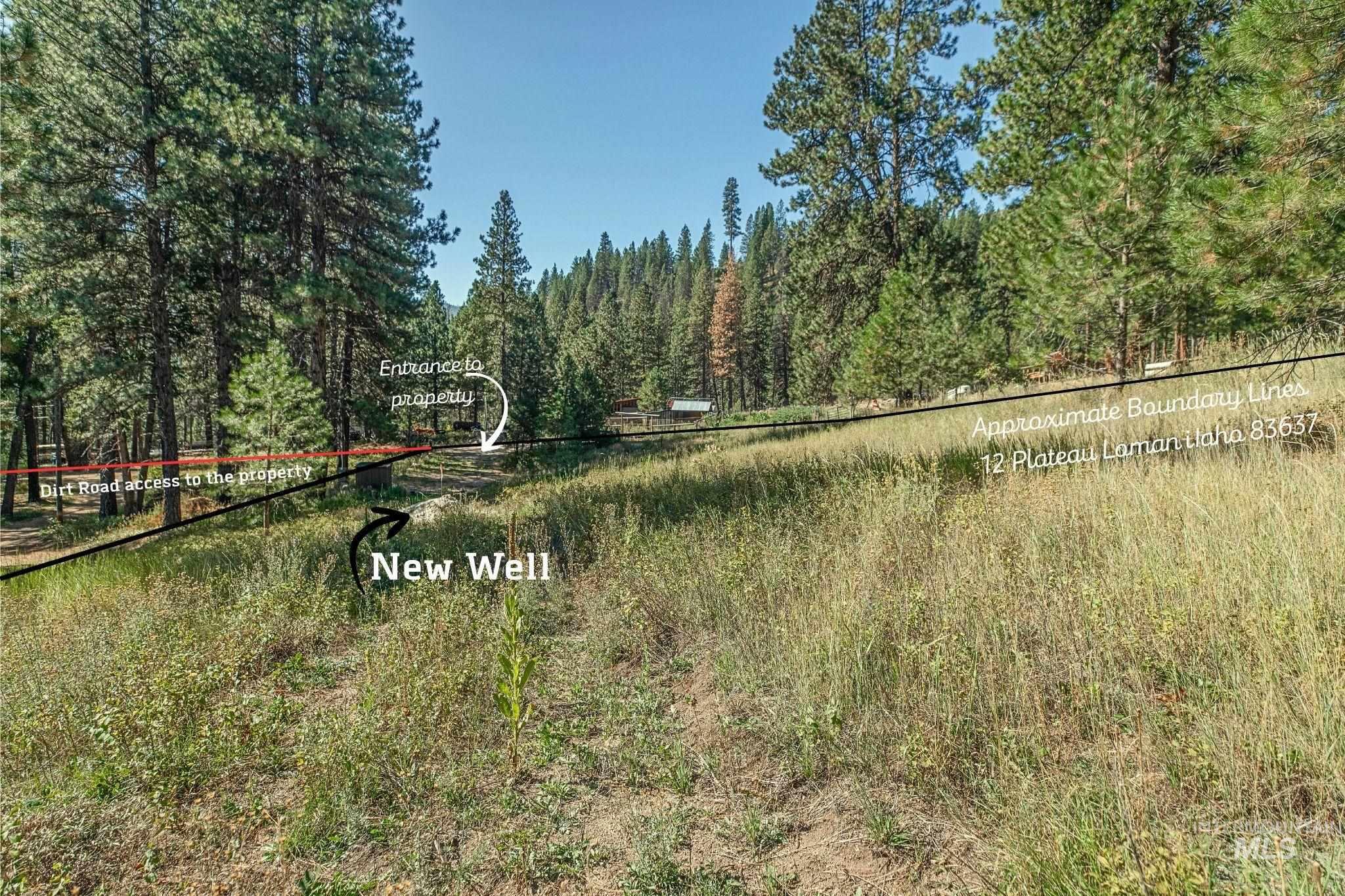 12 Plateau Road Lowman, ID 83637 - Photo 10 of 32 This point of view is to the entrance to the property from the road. There is elevation at this point on the land. This is a new well on the property