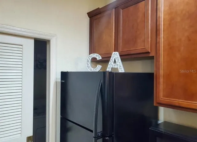 a room with a table and chairs