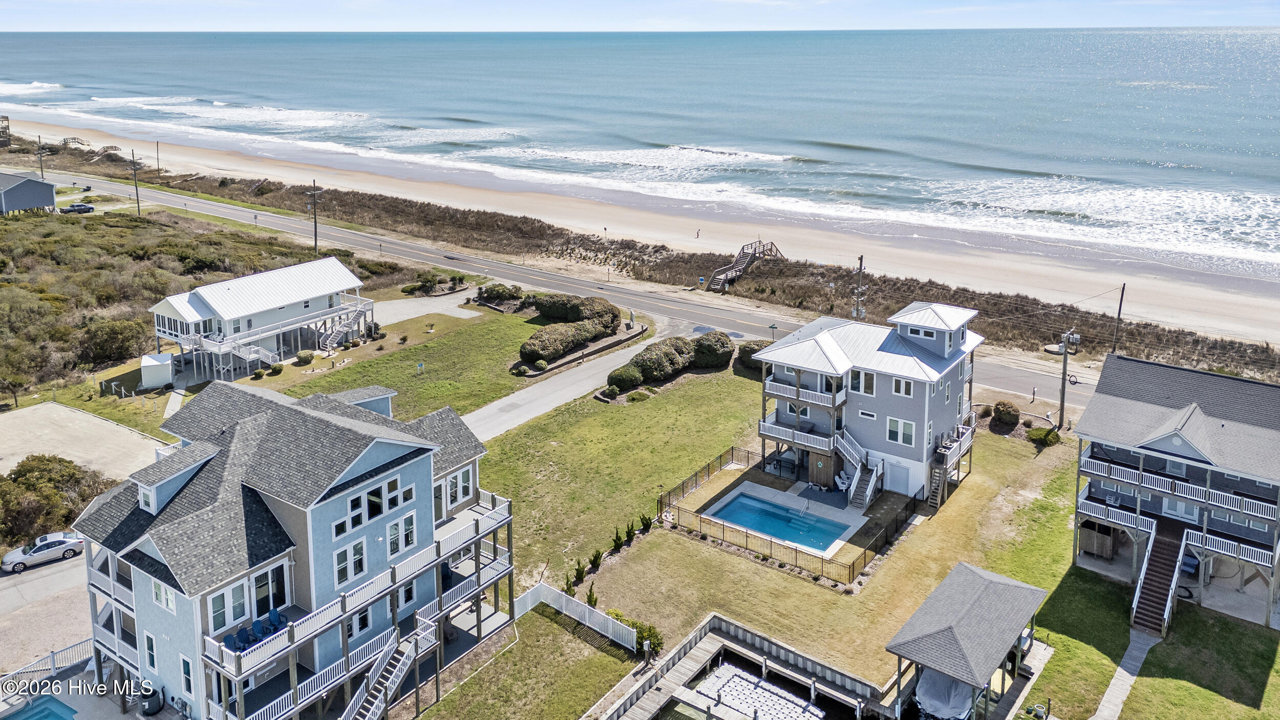 1687 New River Inlet Road North Topsail Beach, NC 28460 - Photo 4 of 11 Aerial View with Atlantic Ocean