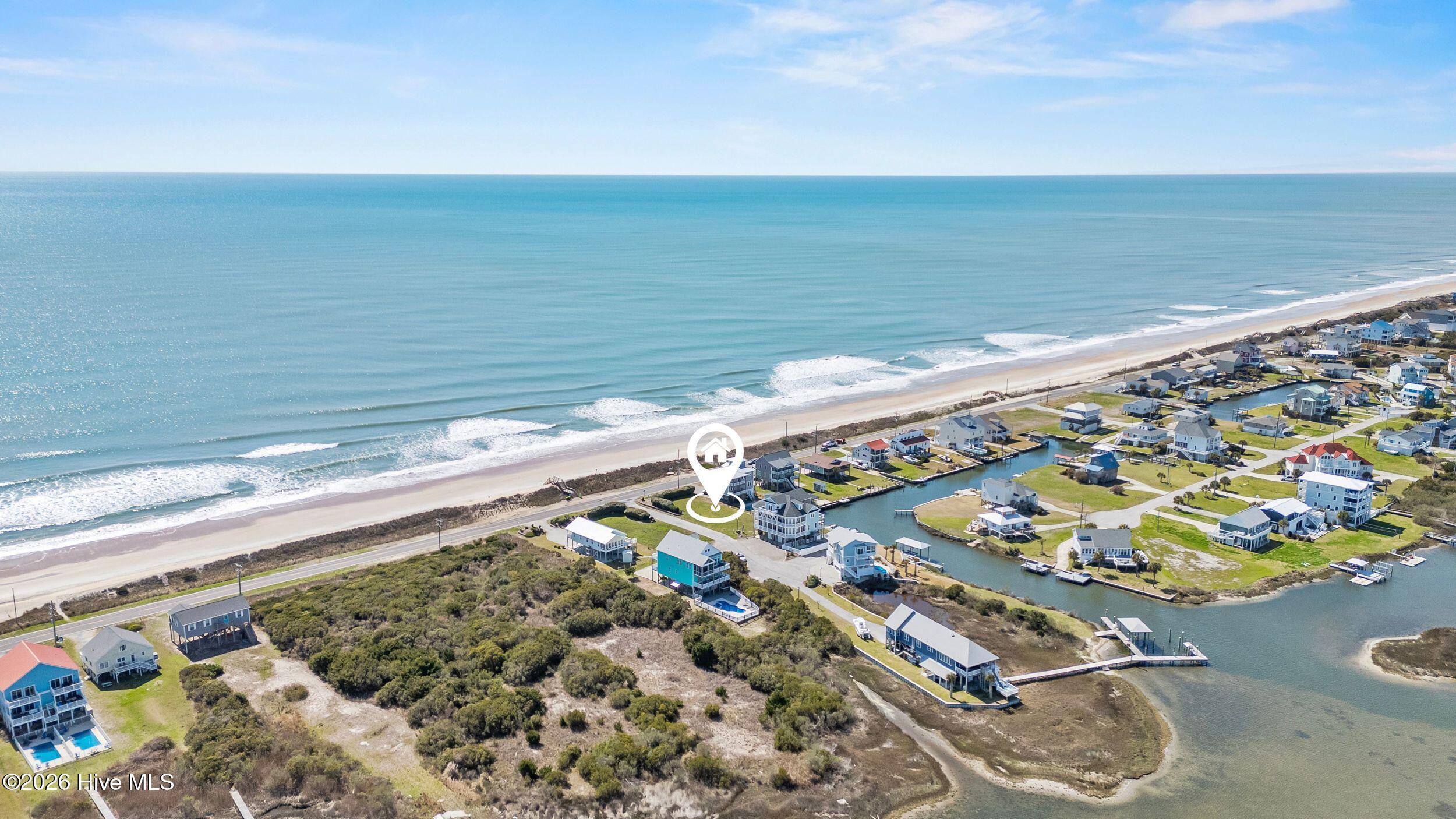1687 New River Inlet Road North Topsail Beach, NC 28460 - Photo 5 of 11 Aerial View over Atlantic Ocean