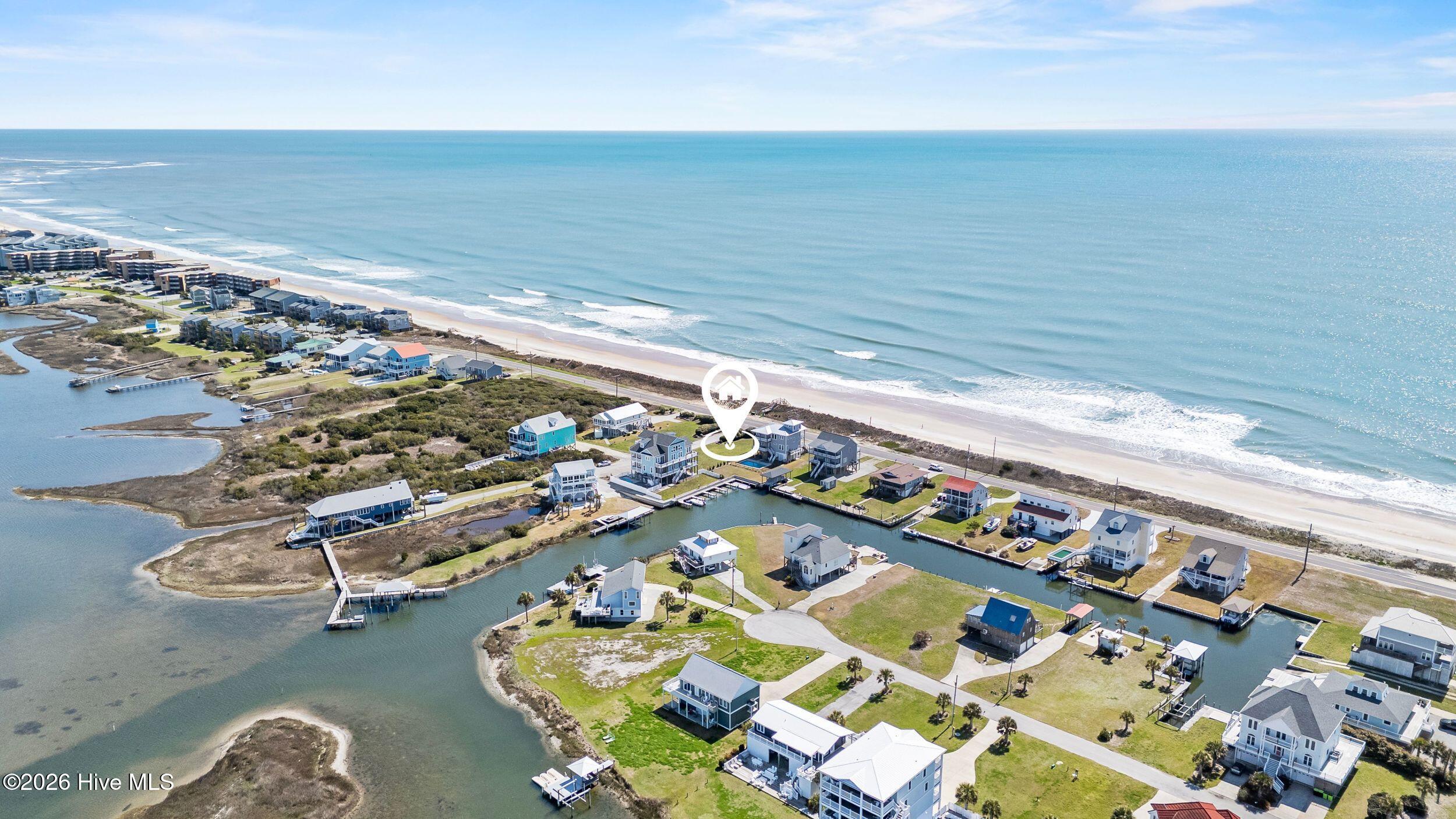 1687 New River Inlet Road North Topsail Beach, NC 28460 - Photo 6 of 11 Aerial View 2 towards Atlantic Ocean