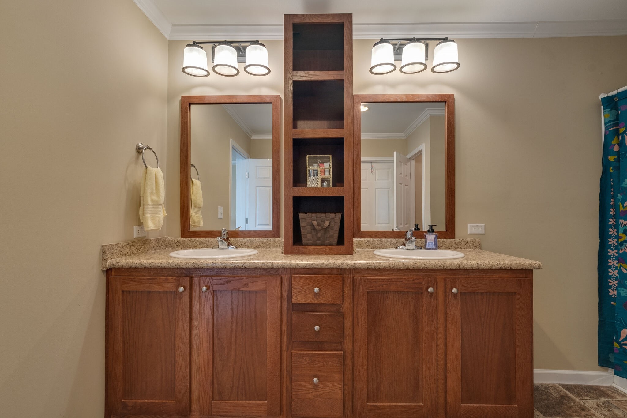 1149 Wrights Mill Road Spring Hill, TN 37174 - Photo 16 of 21 a bathroom with a granite countertop double vanity sink and a mirror