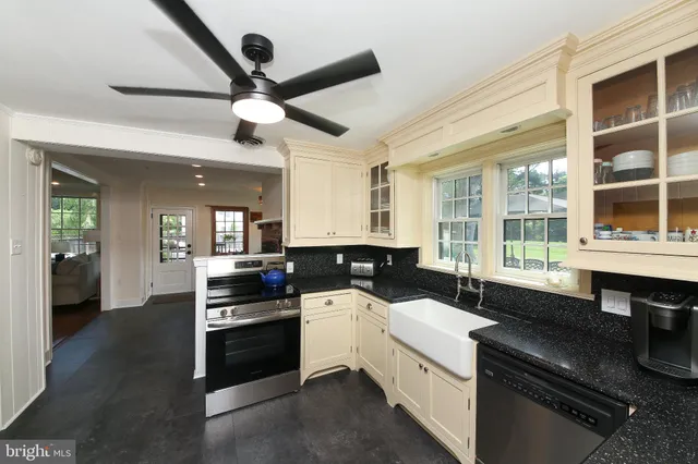 a kitchen that has a sink and a stove