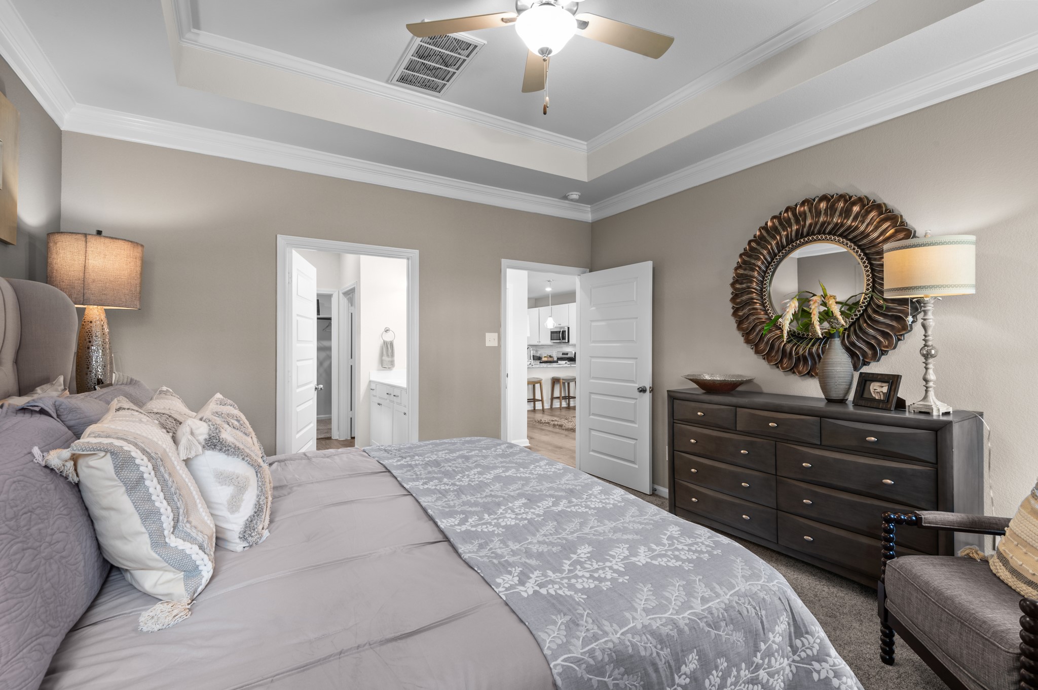 8523 Fly Line Lane Fulshear, TX 77441 - Photo 13 of 23 The Sparrow II- Primary Suite, Tray Ceiling not Included. Sample image for illustration; upgrades, options, and colors may vary.