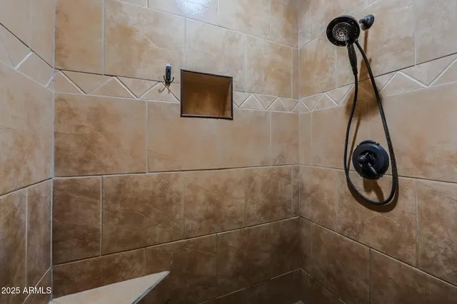 a view of a street with a house