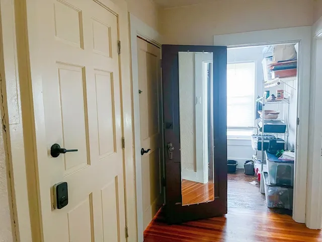 a view of a balcony from a window