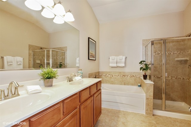 2809 Blakely Lane Naperville, IL 60540 - Photo 9 of 15 a bathroom with a sink a tub and a mirror