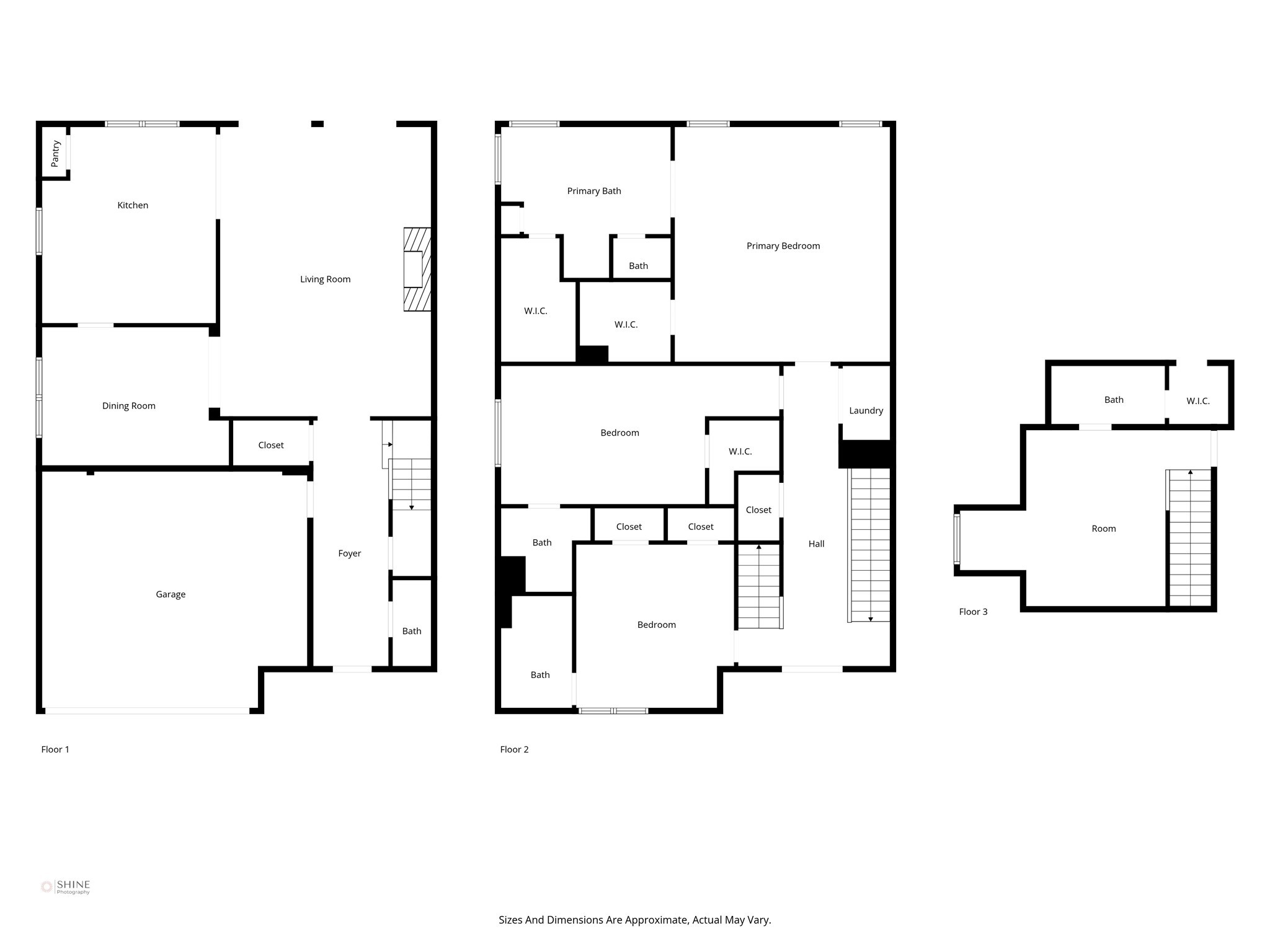 6310 Hermann Lake Drive Houston, TX 77021 - Photo 39 of 39 Floor Plan of 1st, 2nd, 3rd Floors