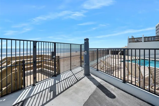 a view of city from a balcony