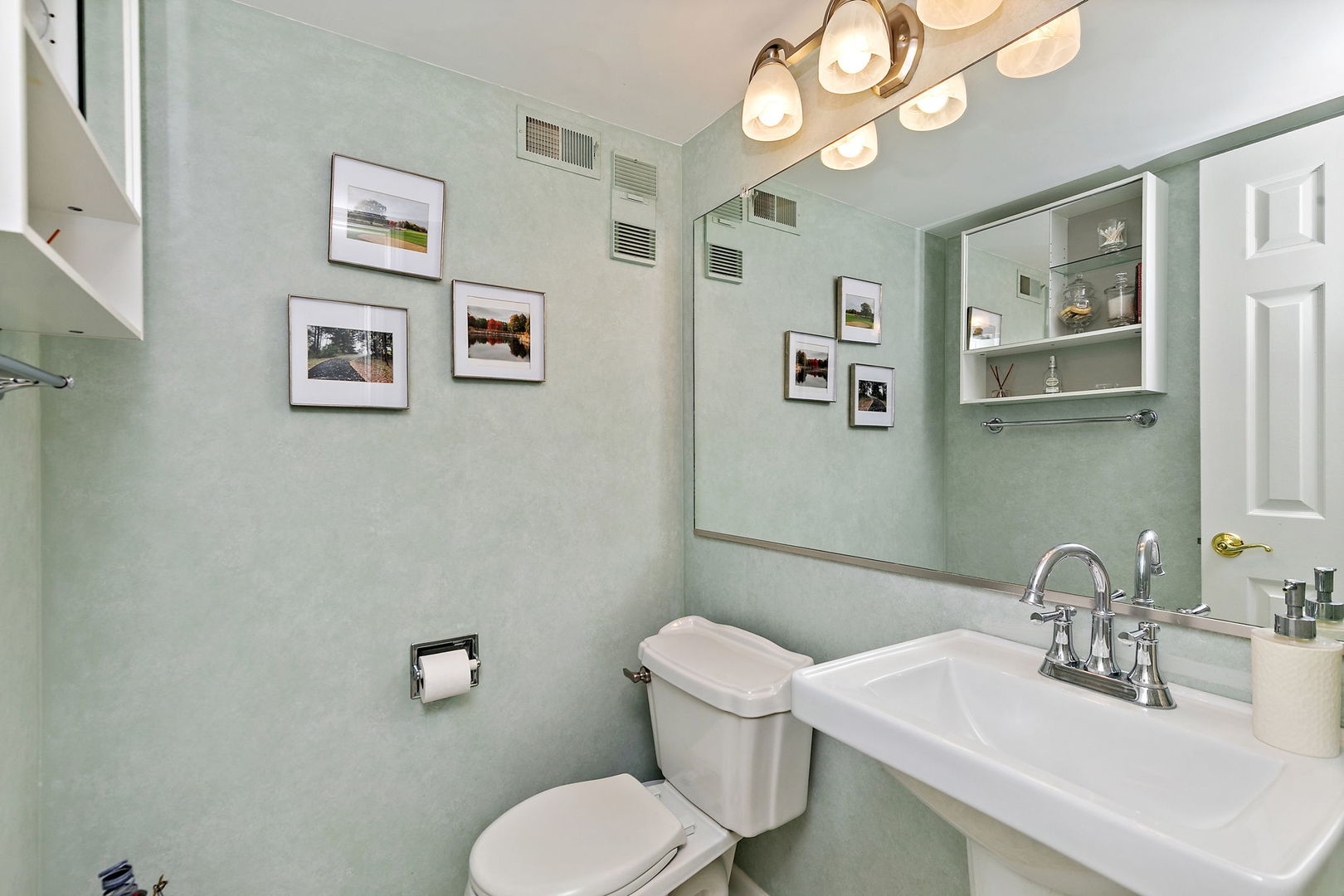 260 Timber Ridge Lane, Unit A Lake Barrington, IL 60010 - Photo 15 of 34 a bathroom with a toilet a sink and mirror