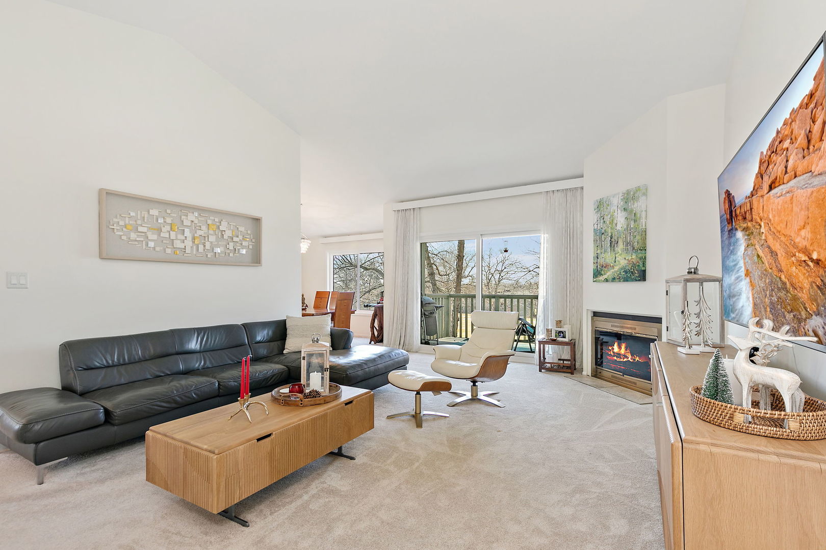 260 Timber Ridge Lane, Unit A Lake Barrington, IL 60010 - Photo 6 of 34 a living room with furniture and a fireplace
