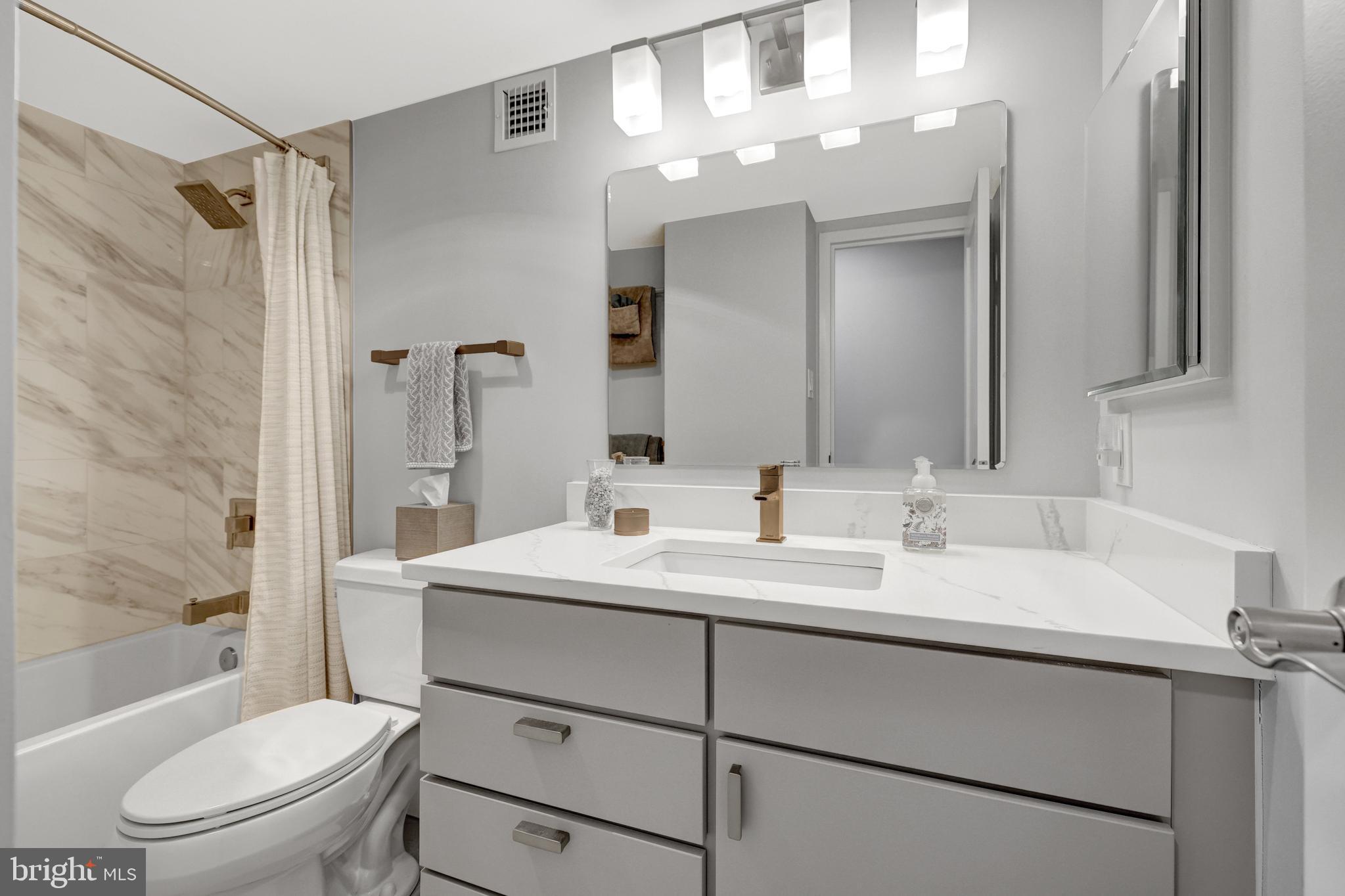 6800 Fleetwood Road, Unit 810 McLean, VA 22101 - Photo 21 of 30 a bathroom with a toilet a sink and a mirror