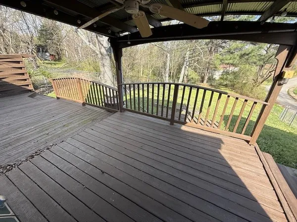 a view of deck with wooden floor