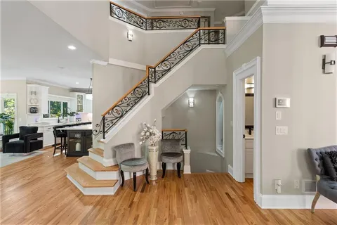 a living room with furniture and windows