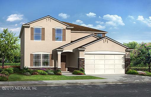 97636 Bluff View Circle, Unit LOT 7 ROSES BLUFF Yulee, FL 32097 - Photo 1 of 3 a front view of a house with a yard and garage