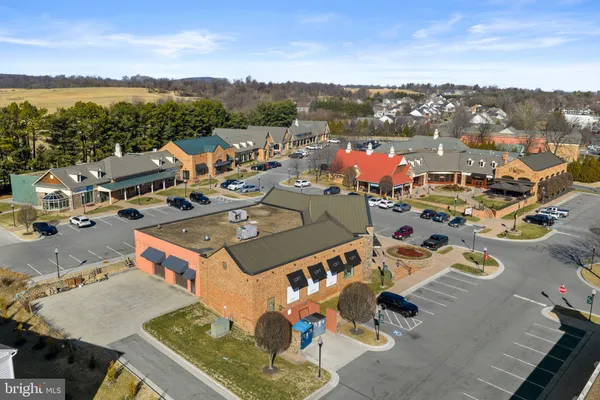 a view of a town with big yard