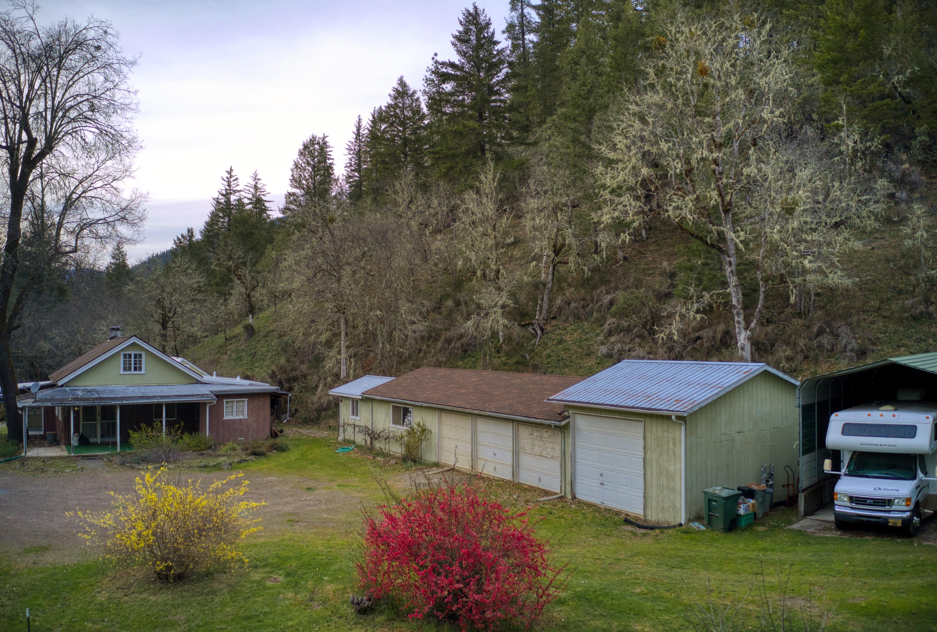 4609 Reeves Creek Road Selma, OR 97538 - Photo 4 of 35 Drone- Front with Shops & Garages