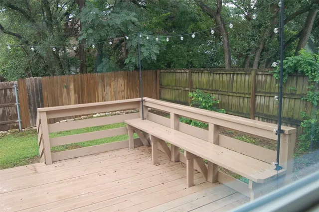 a view of outdoor space with seating yard and deck