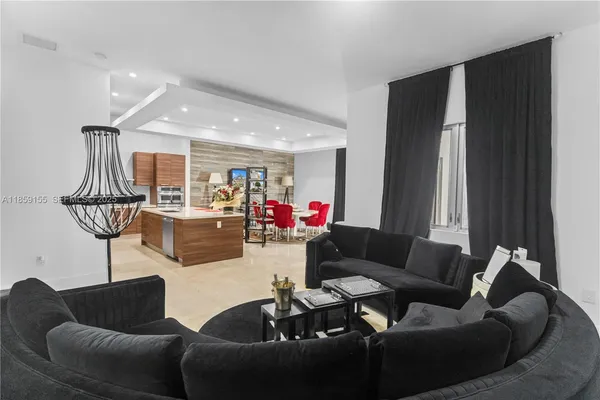 a living room with furniture