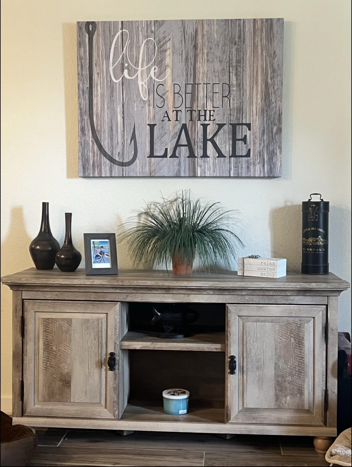 509 Short Circuit, Unit 108 Horseshoe Bay, TX 78657 - Photo 18 of 22 a close view of a fireplace with wooden frame