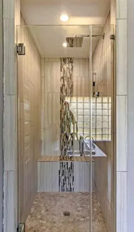 a bathroom with a shower