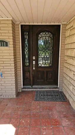 a front view of a house with shower