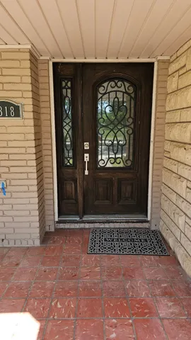 a front view of a house with shower