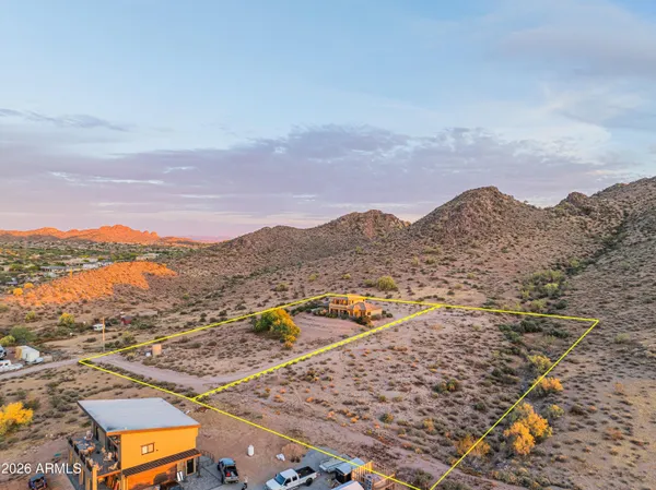 an aerial view of a house