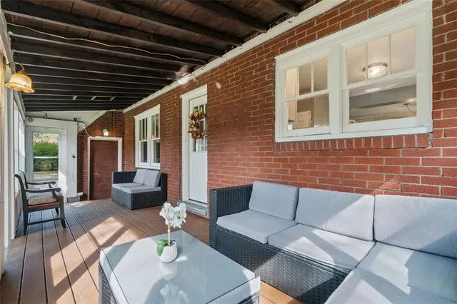 a outdoor space with patio furniture