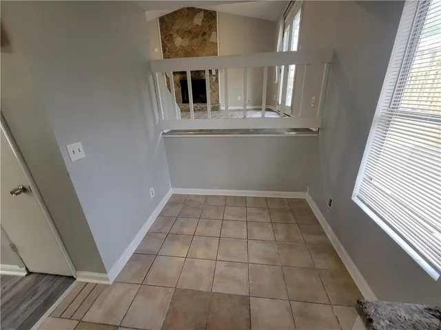 a view of a room with rack on the wall