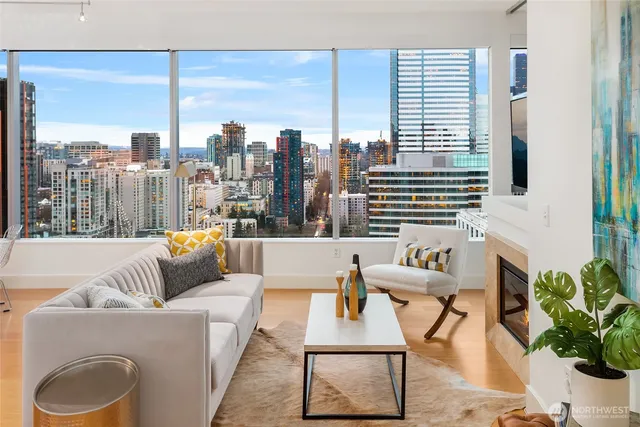 a living room with furniture