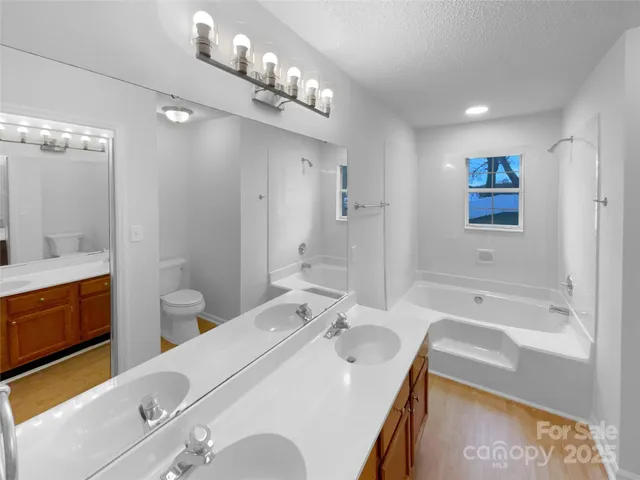 a bathroom with a sink a toilet and bathtub