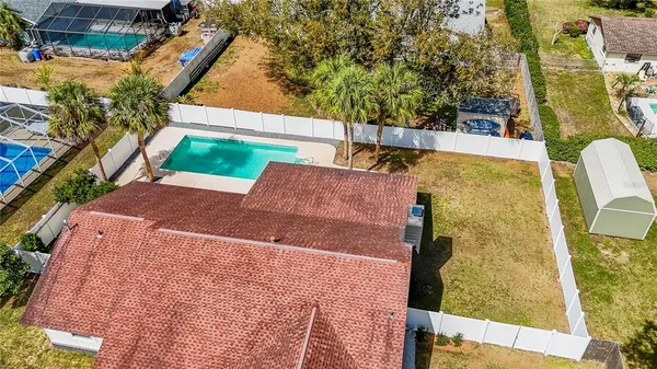 an aerial view of a house