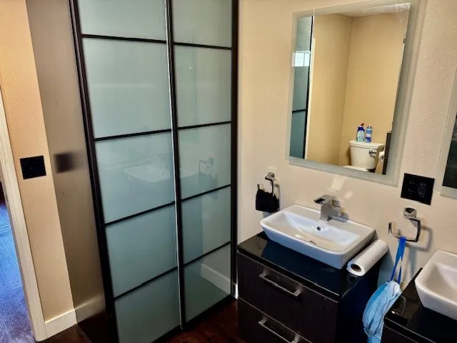 a bathroom with a shower