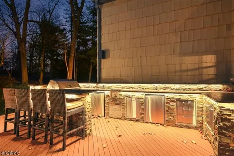 a view of a patio with a yard