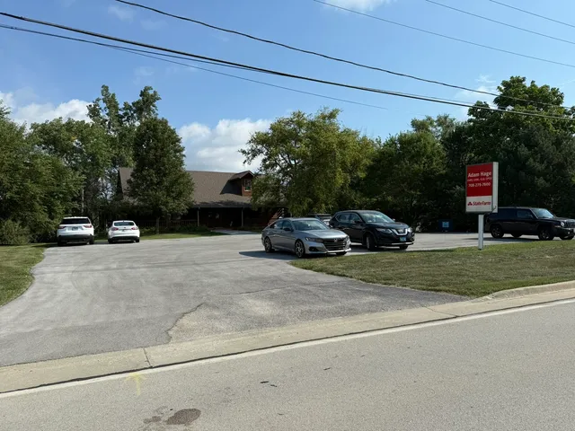 a view of a lake with a big yard