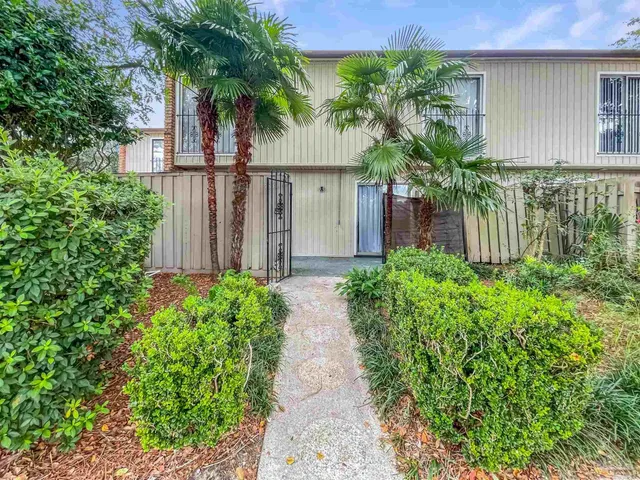 a couple of flower plants in front of house