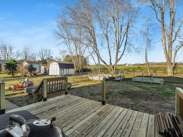 a view of outdoor space with deck and yard