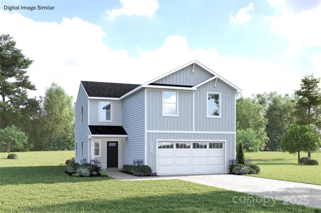 a front view of house with yard and trees