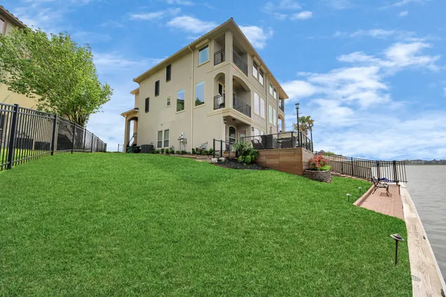 a storage room with cabinets