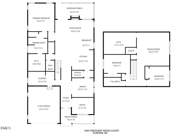 $890,000 | 1009 Crescent Moon Court, Durham, NC 27712